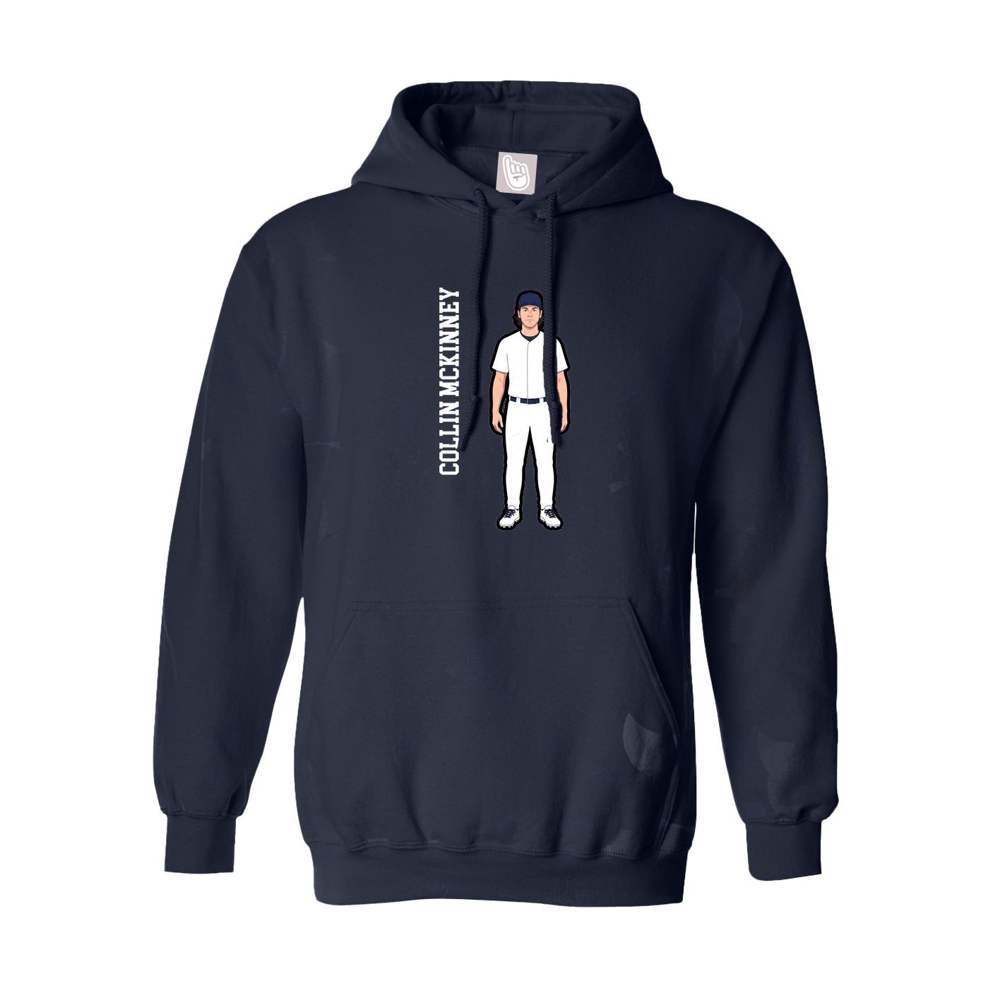Hoodie — Name Vertical in Navy
