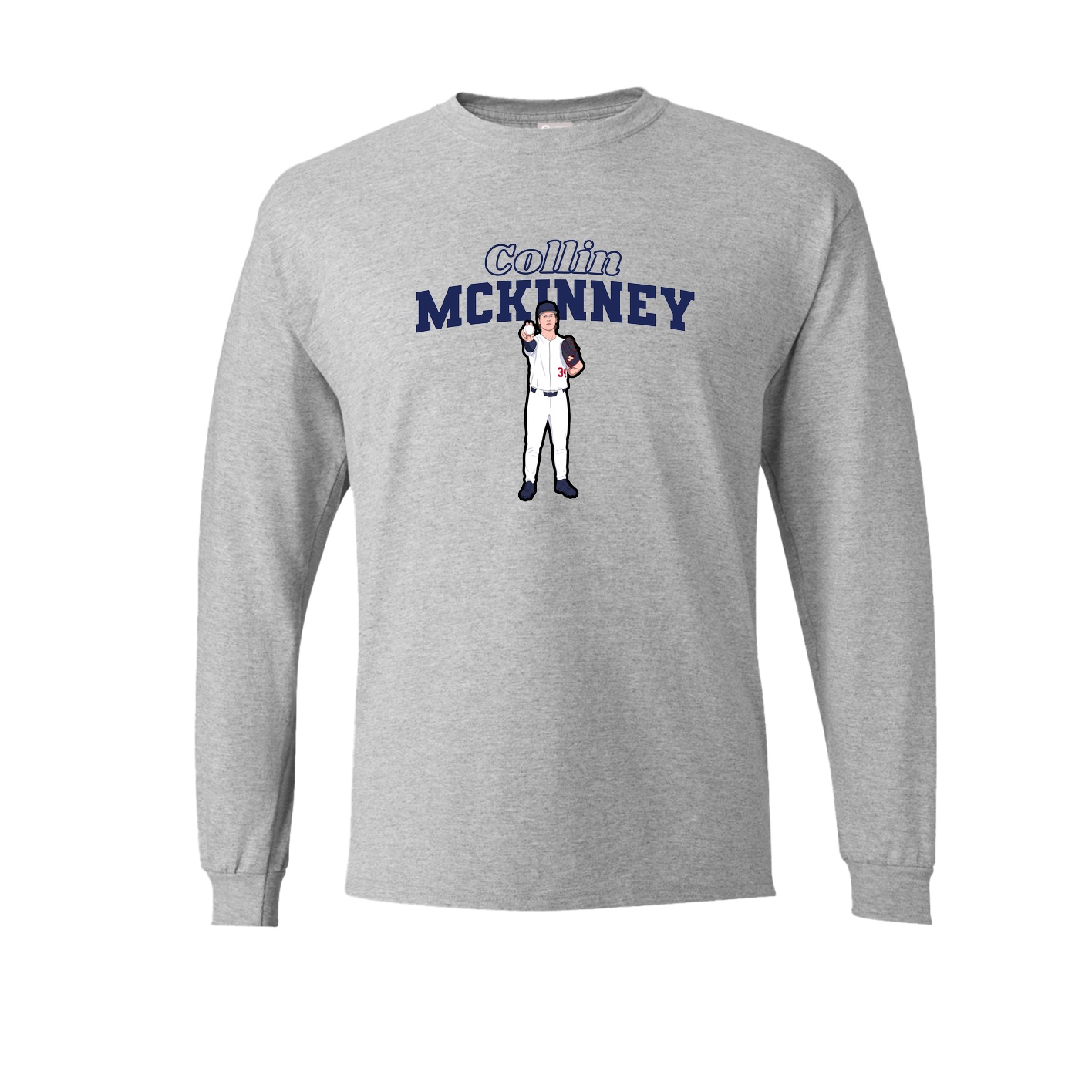 Long Sleeve Tee — Name Arch in Grey