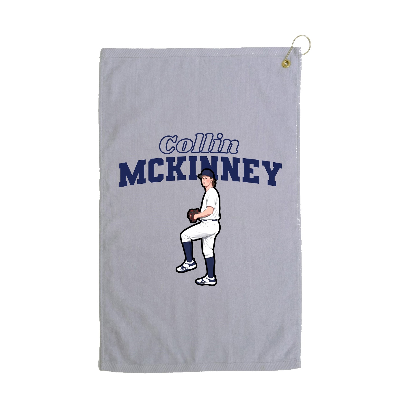 Golf Towel — Name Arch in Grey