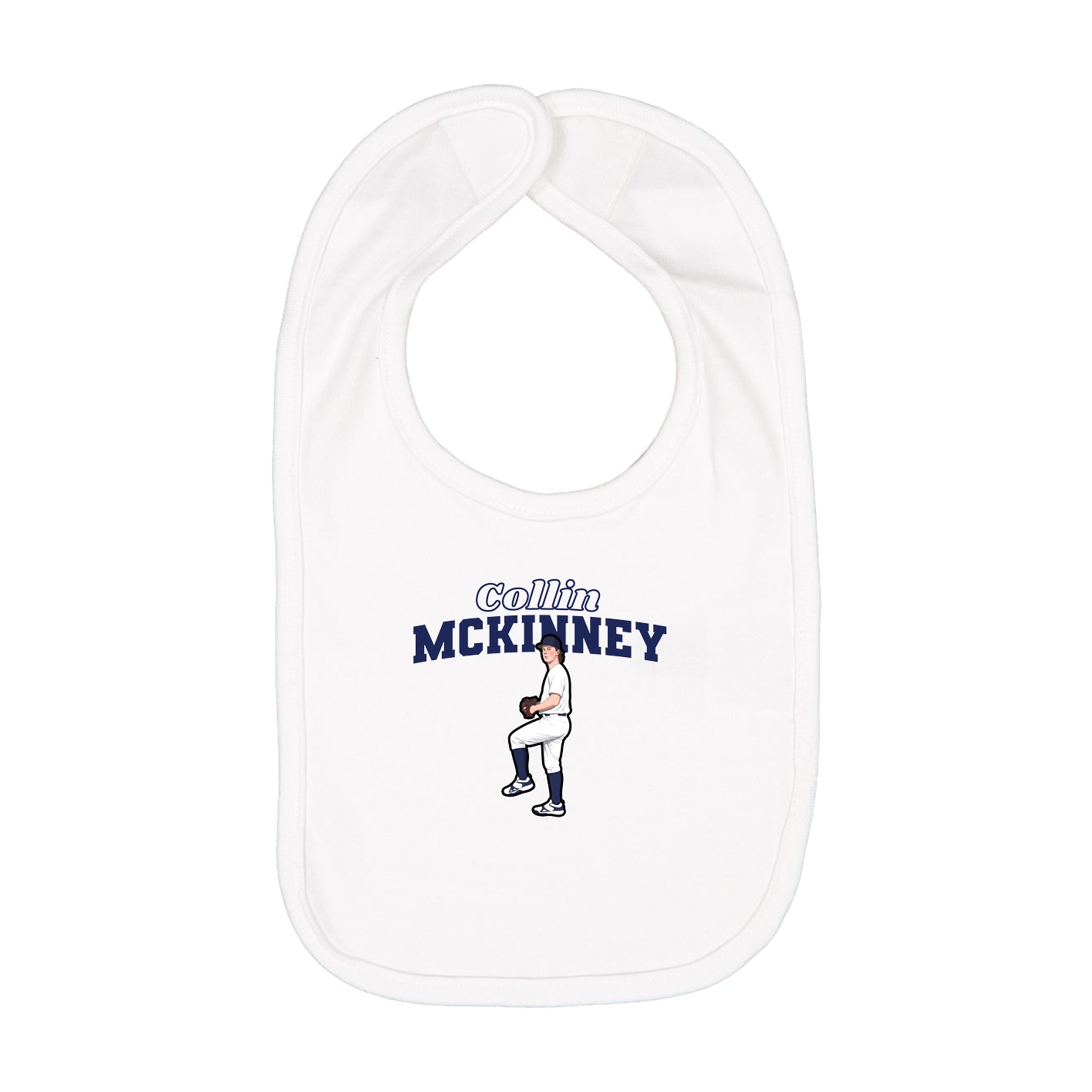 Infant Bib — Name Arch in White