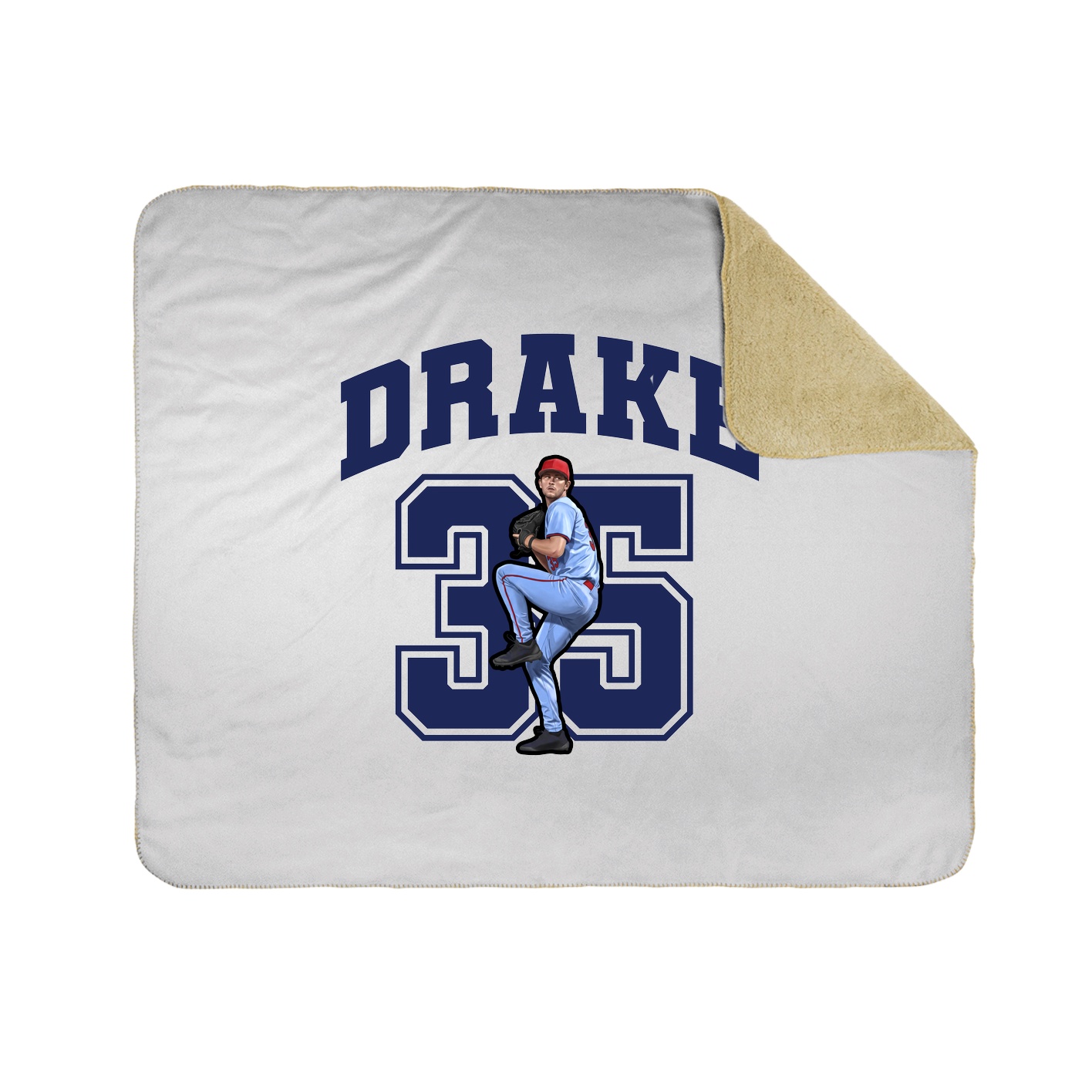 Throw Blanket — Number in White