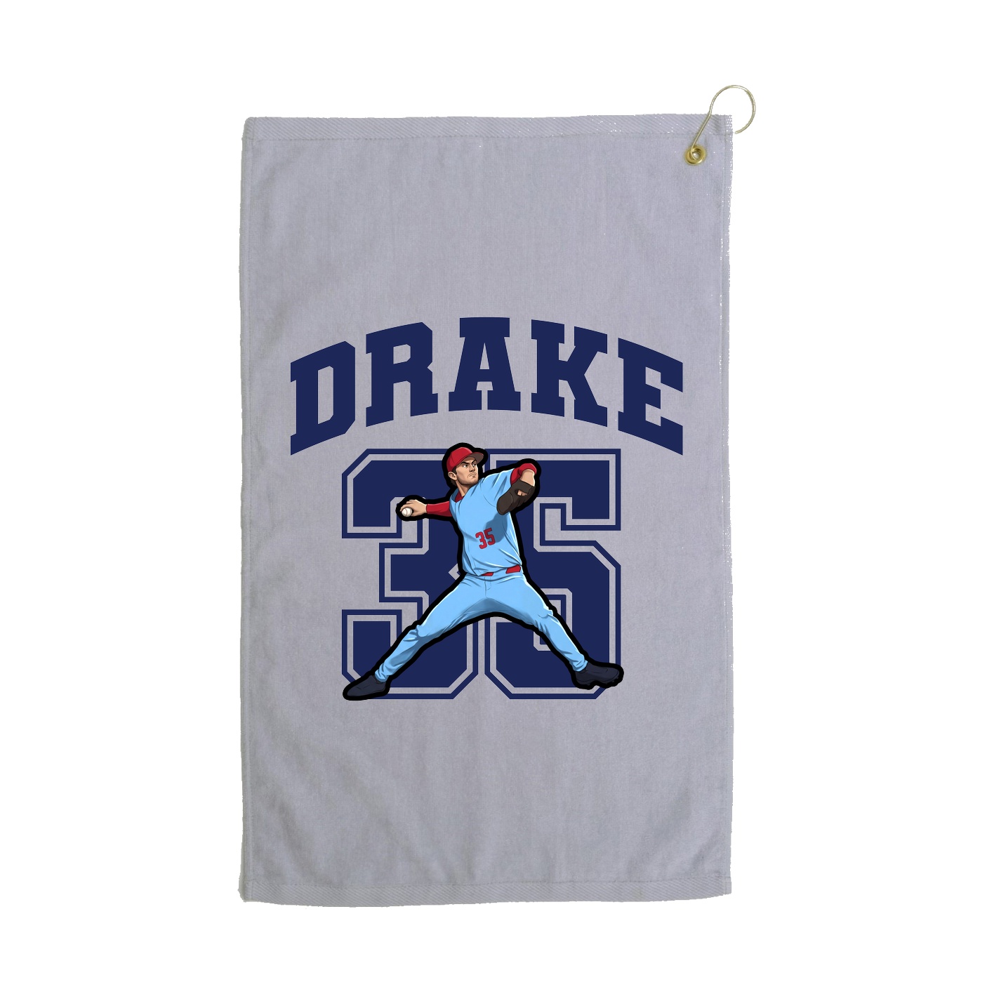 Golf Towel — Number in Grey