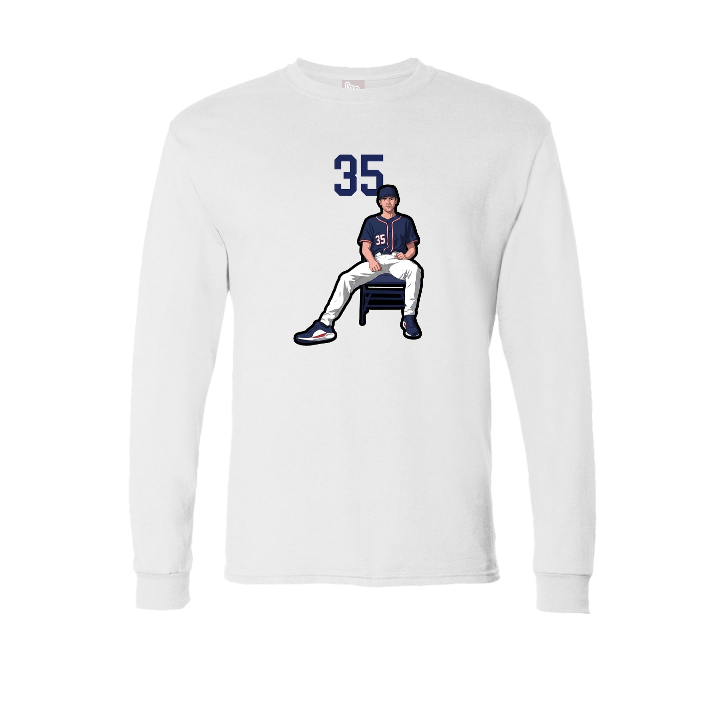 Long Sleeve Tee — Number Top in White