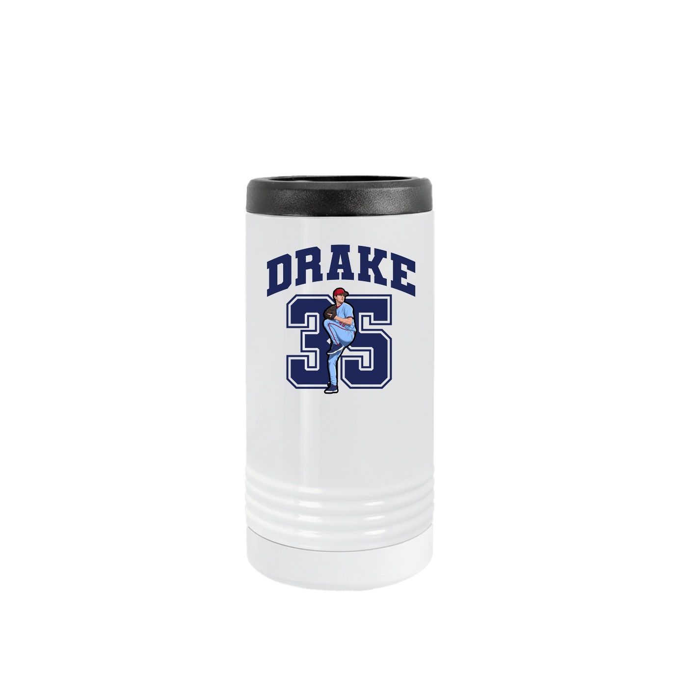 Slim Beverage Holder — Number in White