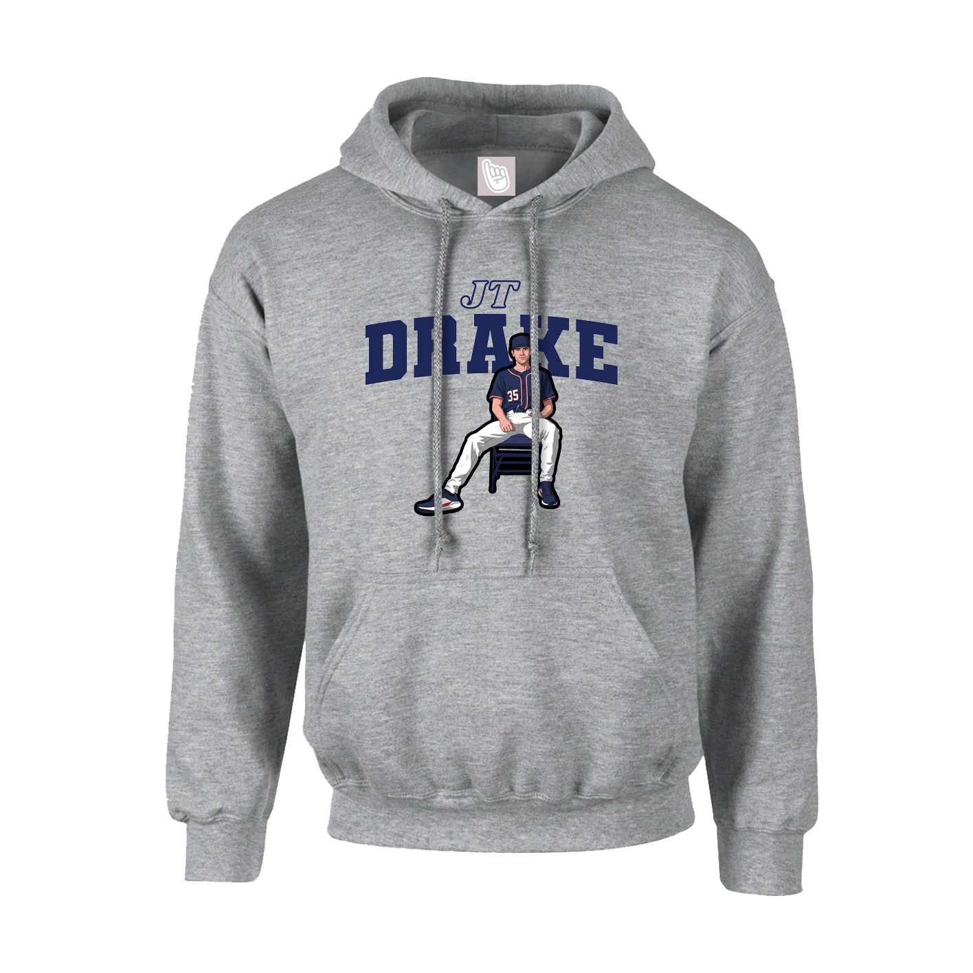 Hoodie — Name Arch in Grey