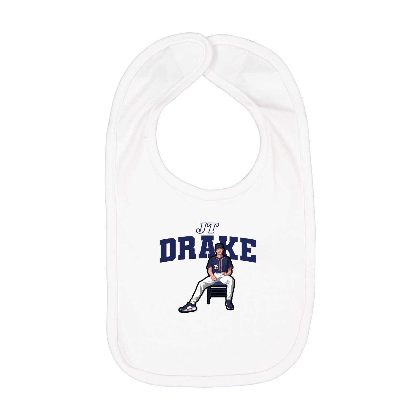 Infant Bib — Name Arch in White