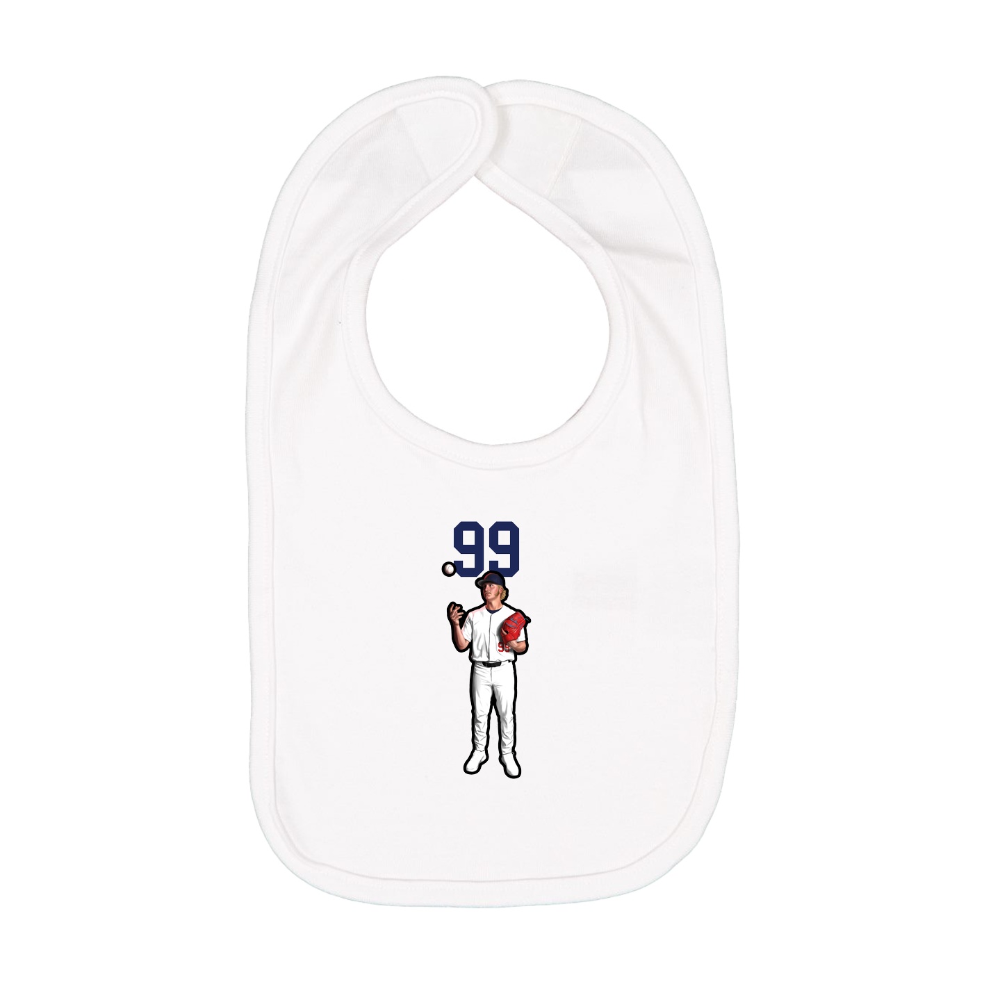 Infant Bib — Number Top in White