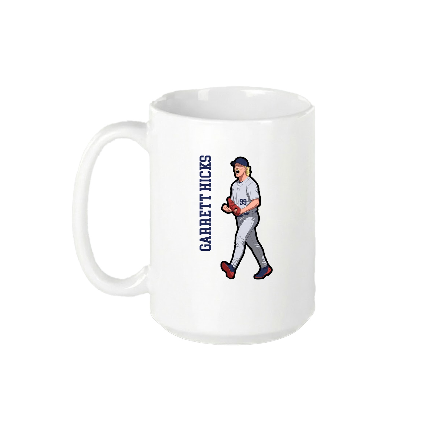 15oz Coffee Mug — Name Vertical in White