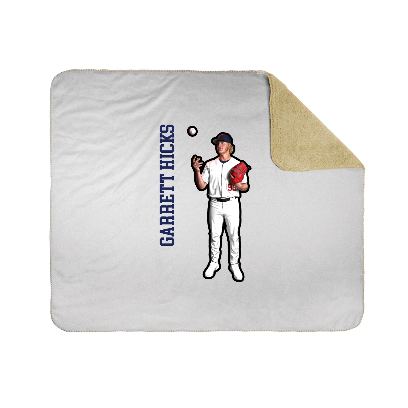 Throw Blanket — Name Vertical in White