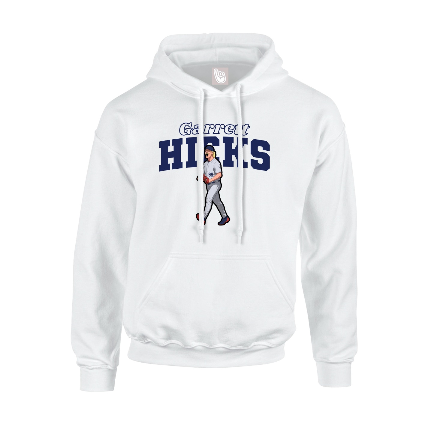 Youth Hoodie — Name Arch in White