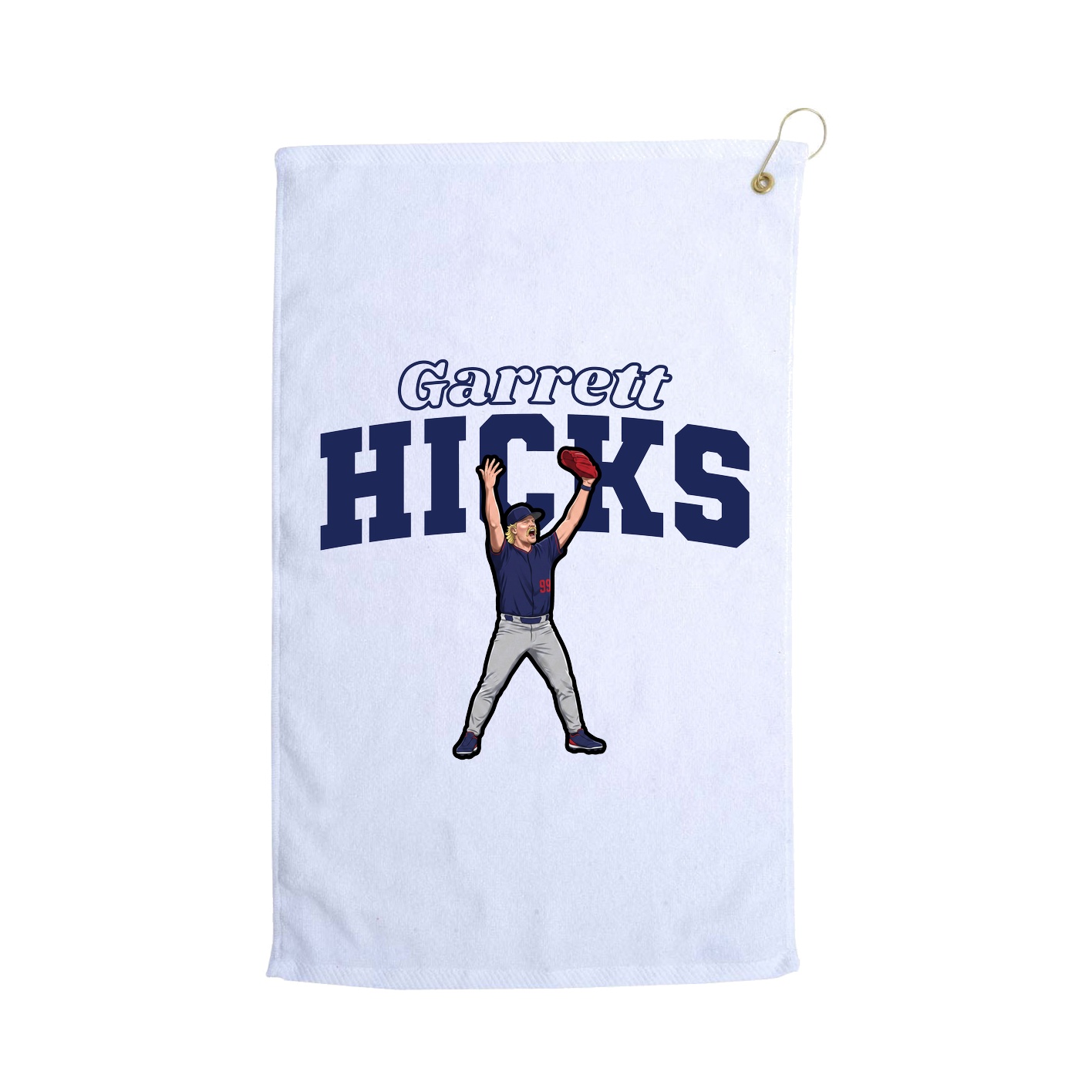 Golf Towel — Name Arch in White