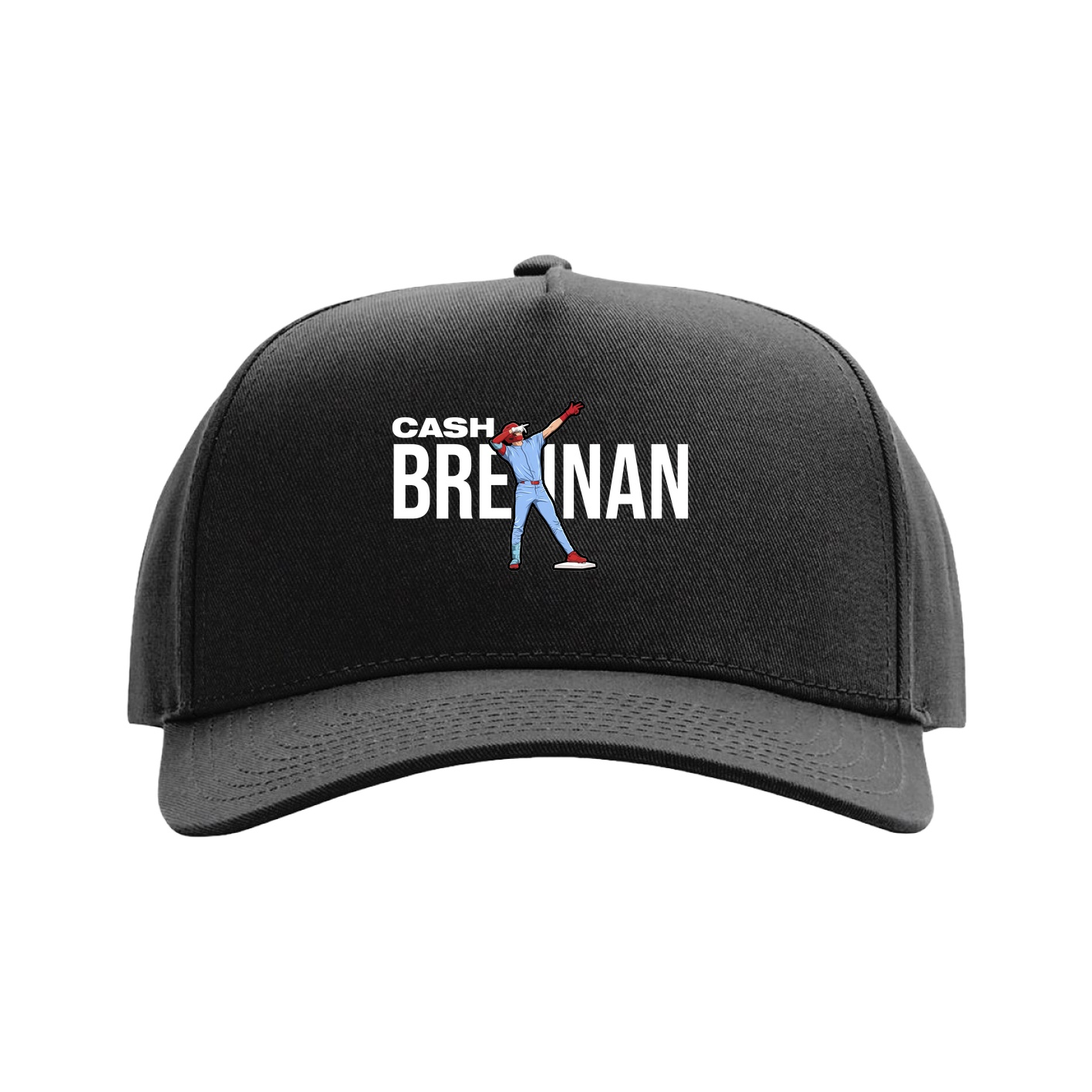 Full Fabric Five-Panel Champ Cap — Player Name in Black