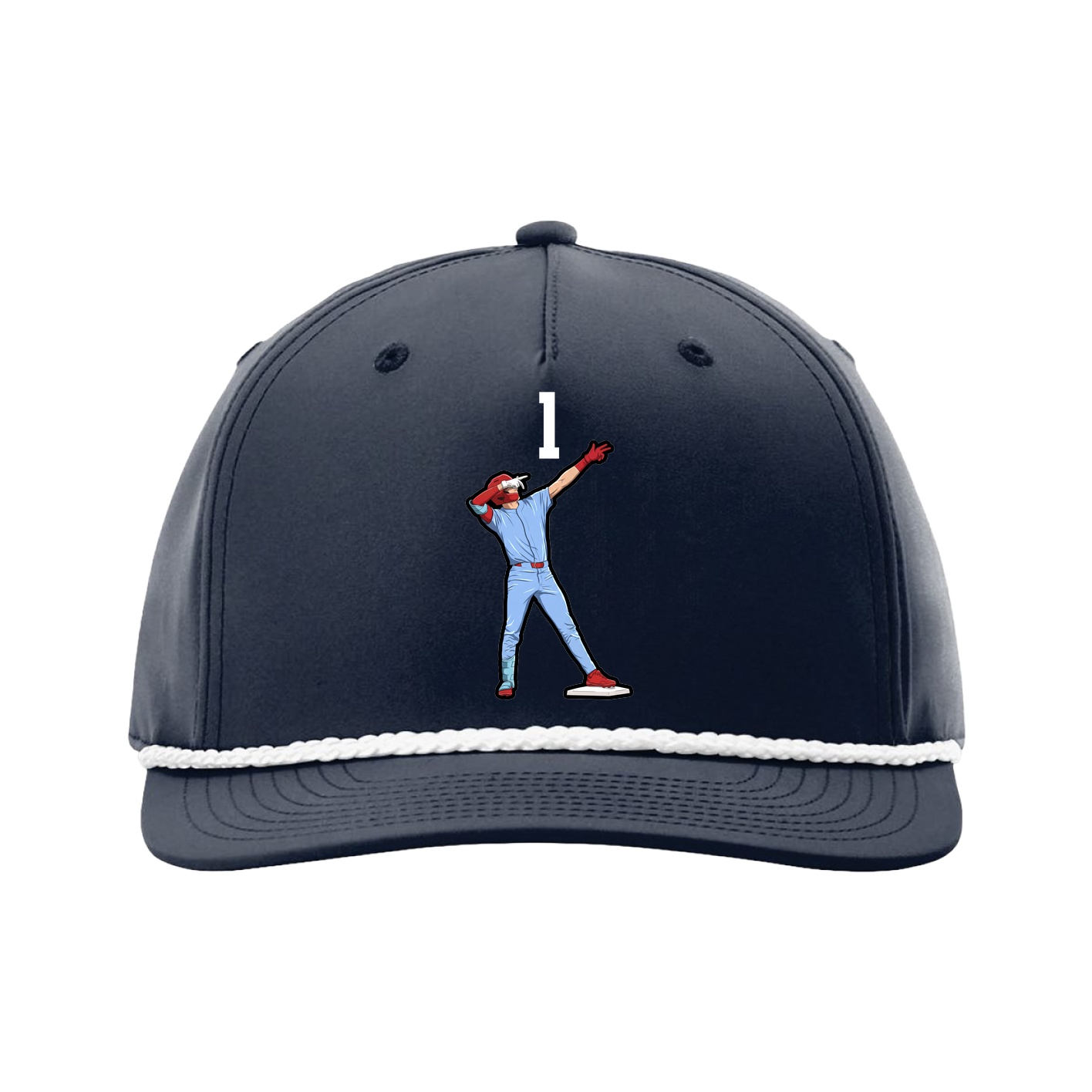 Five-Panel Classic Rope Cap — Number Top in Navy
