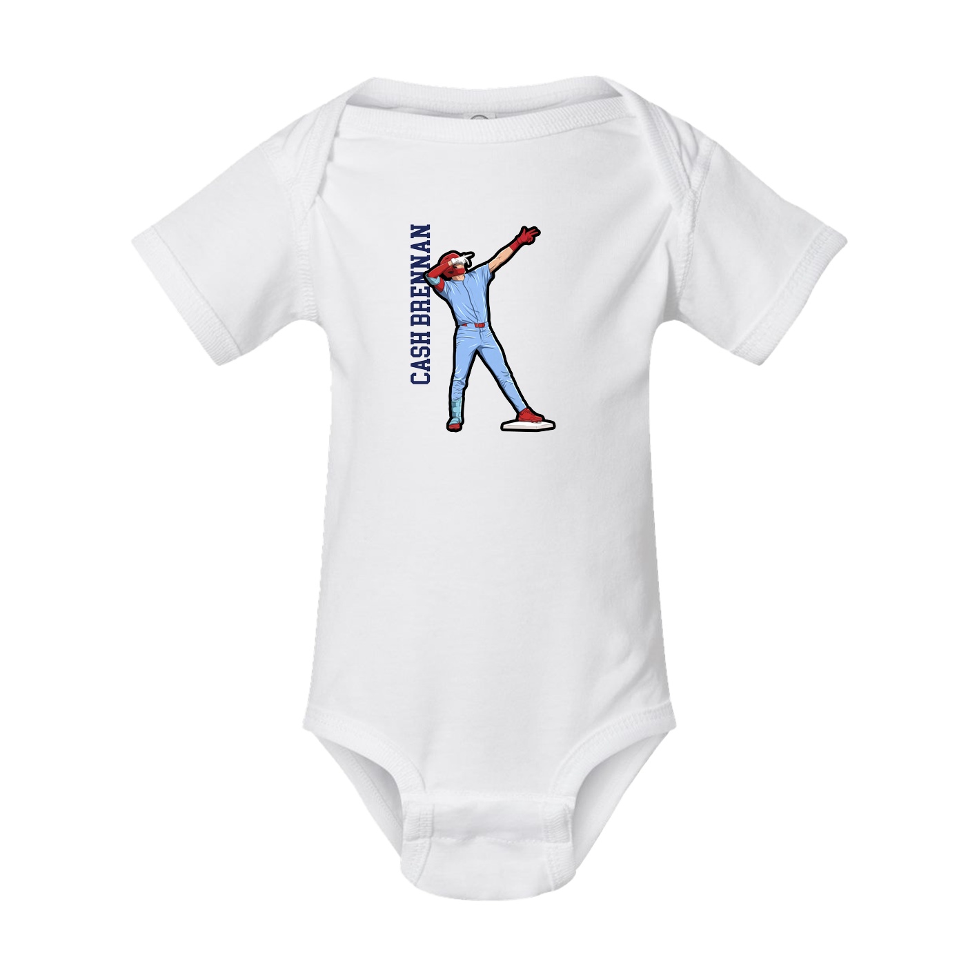 Baby Onesie — Name Vertical in White