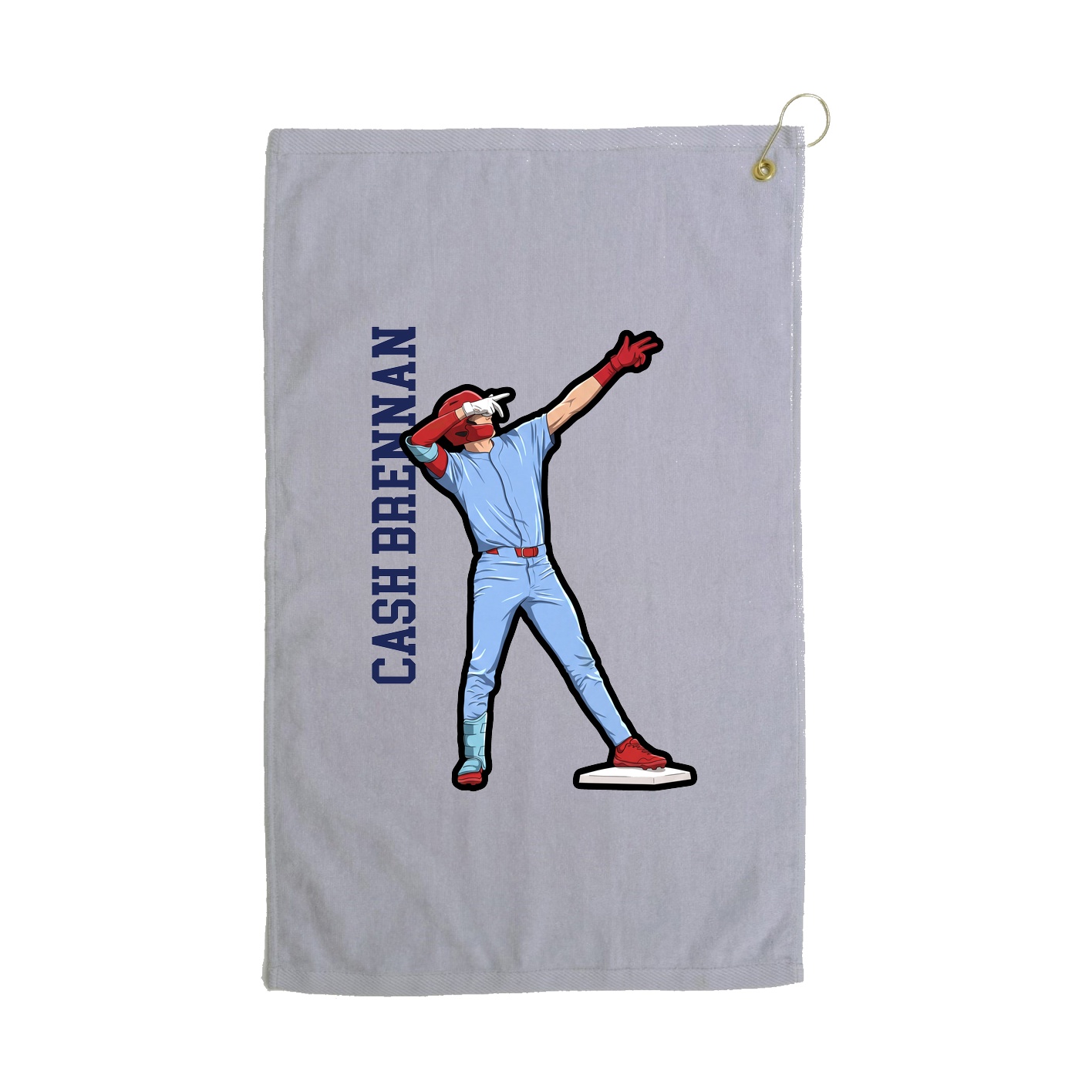 Golf Towel — Name Vertical in Grey
