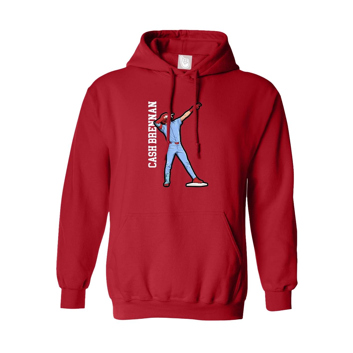 Youth Hoodie — Name Vertical in Red