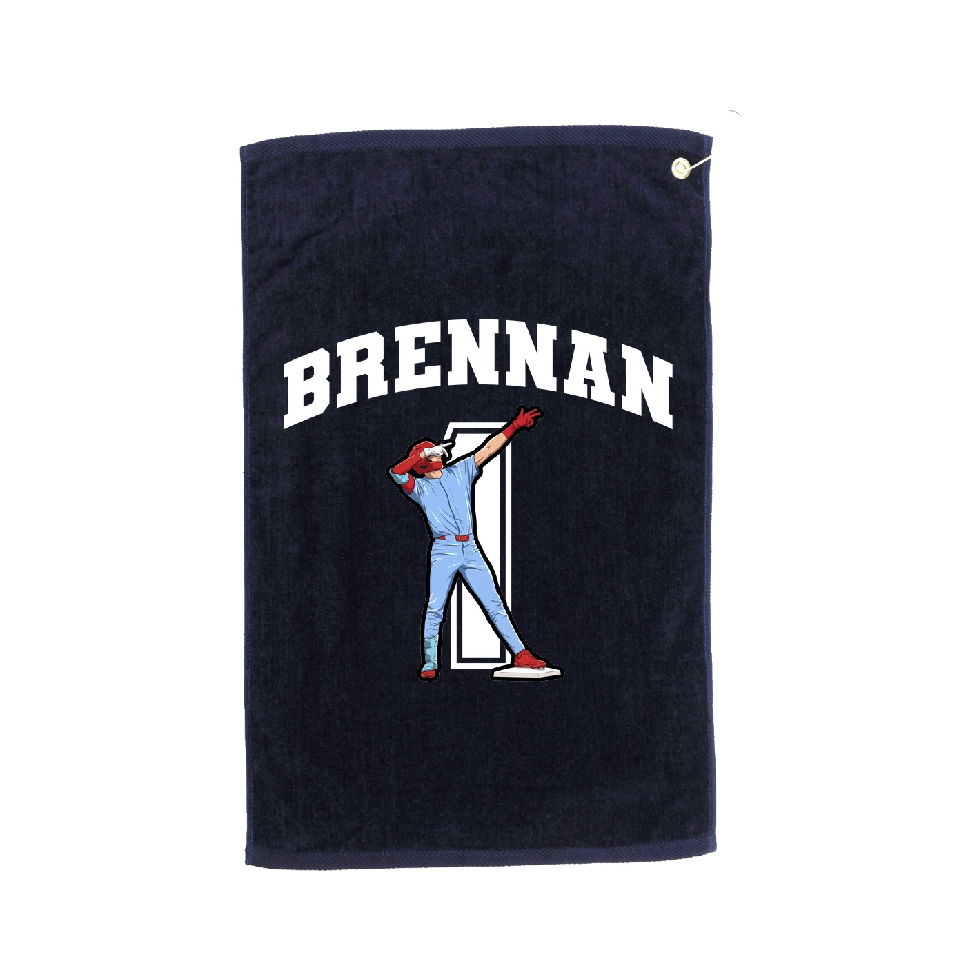 Golf Towel — Number in Navy