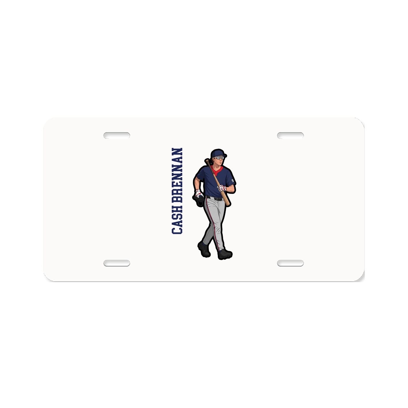 License Plate — Name Vertical in Classic