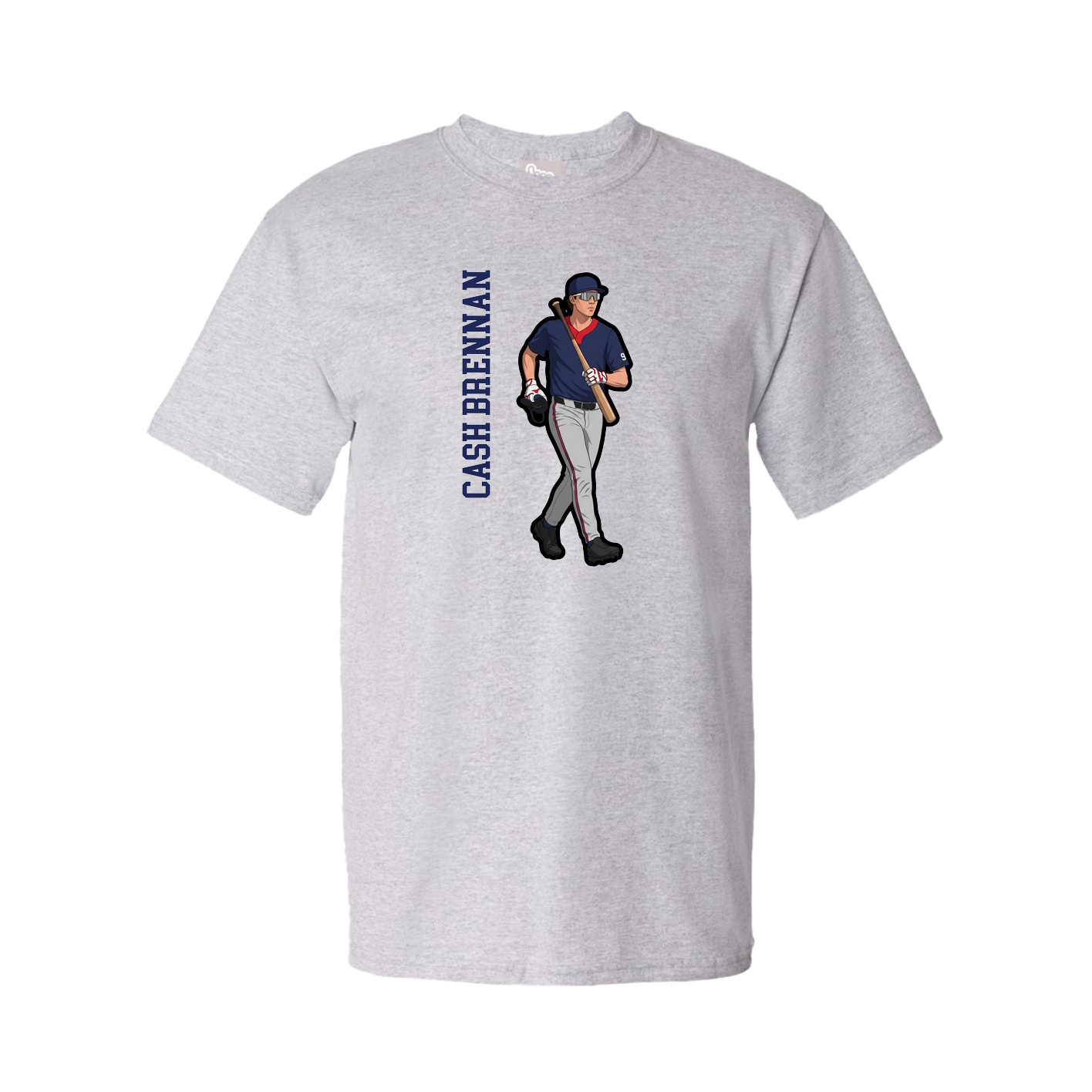 Tee — Name Vertical in Grey
