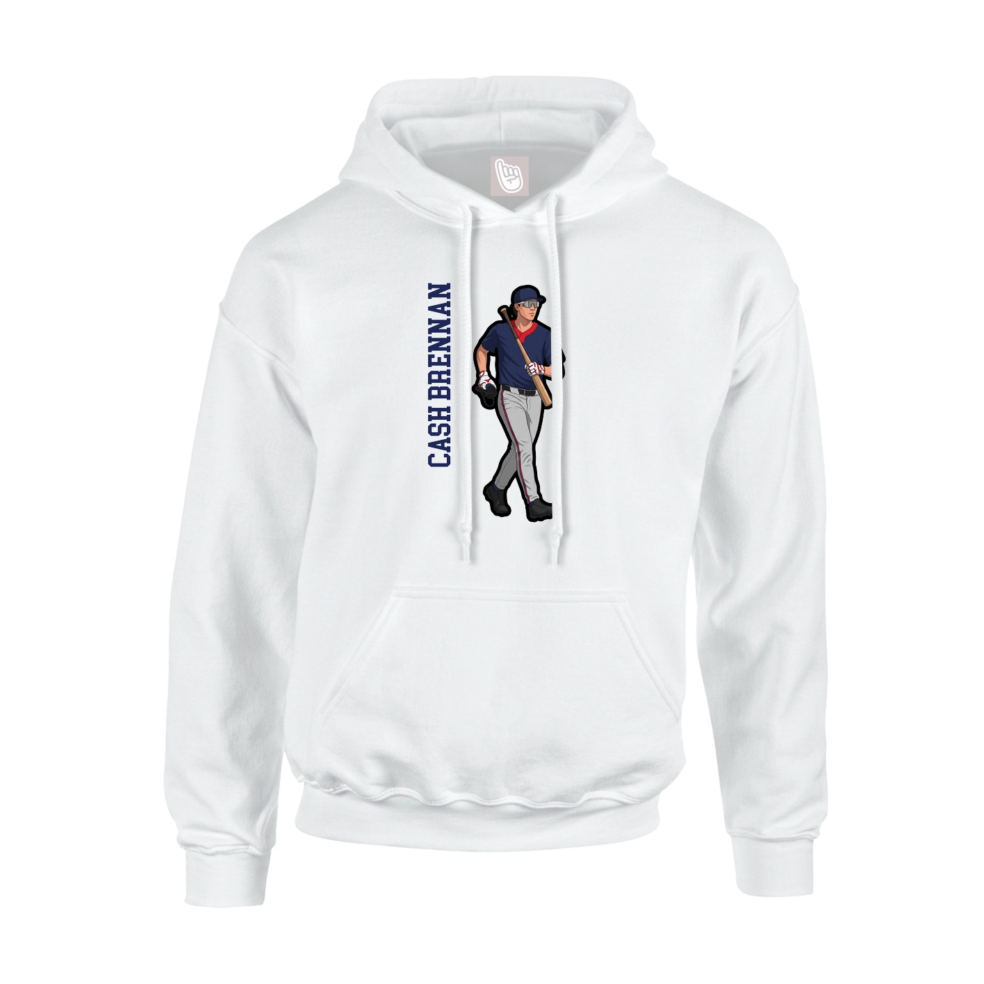 Hoodie — Name Vertical in White