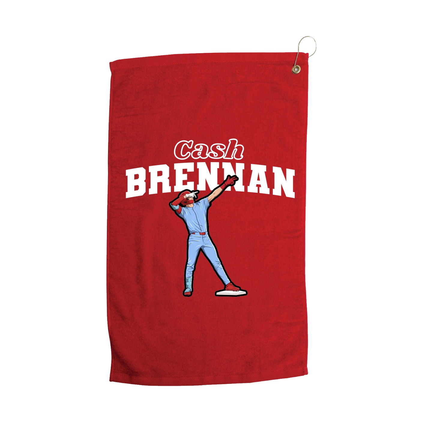 Golf Towel — Name Arch in Red