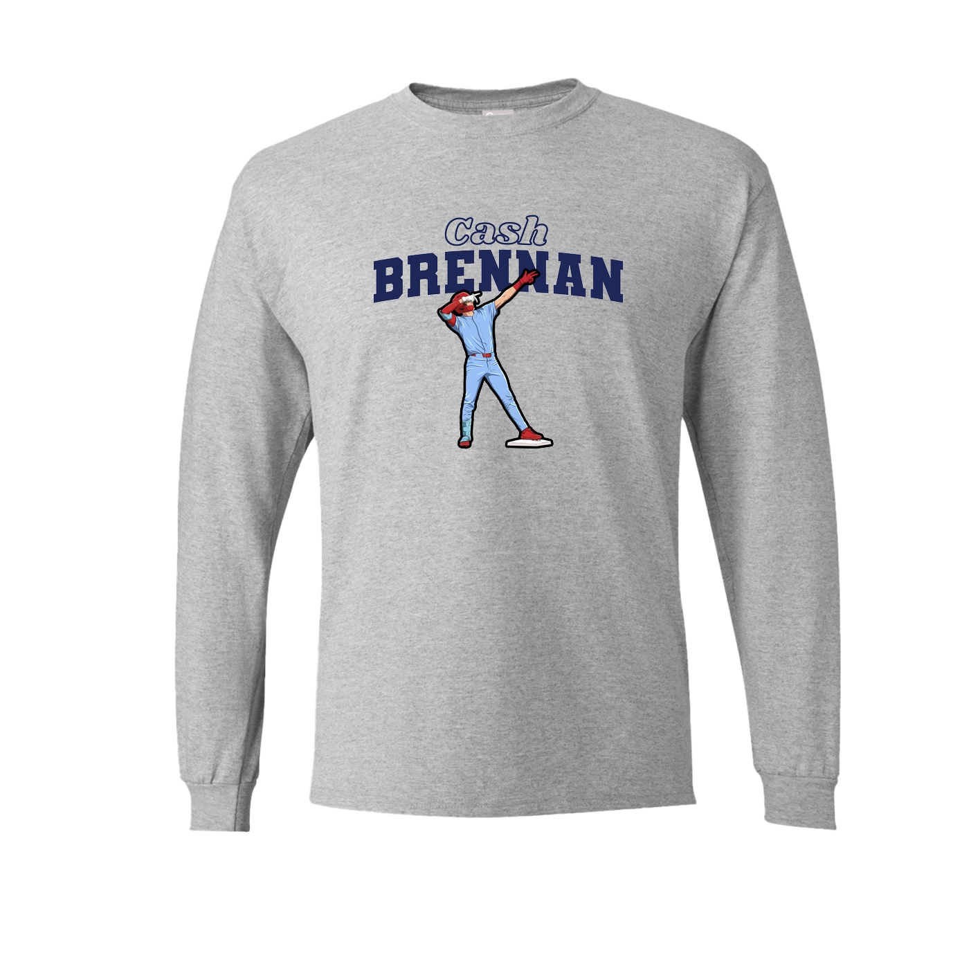 Long Sleeve Tee — Name Arch in Grey