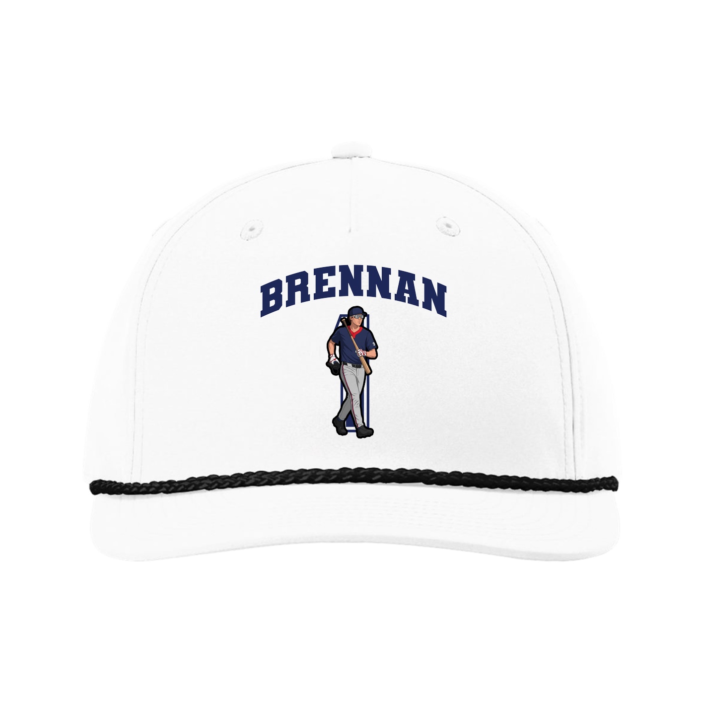 Five-Panel Classic Rope Cap — Number in White