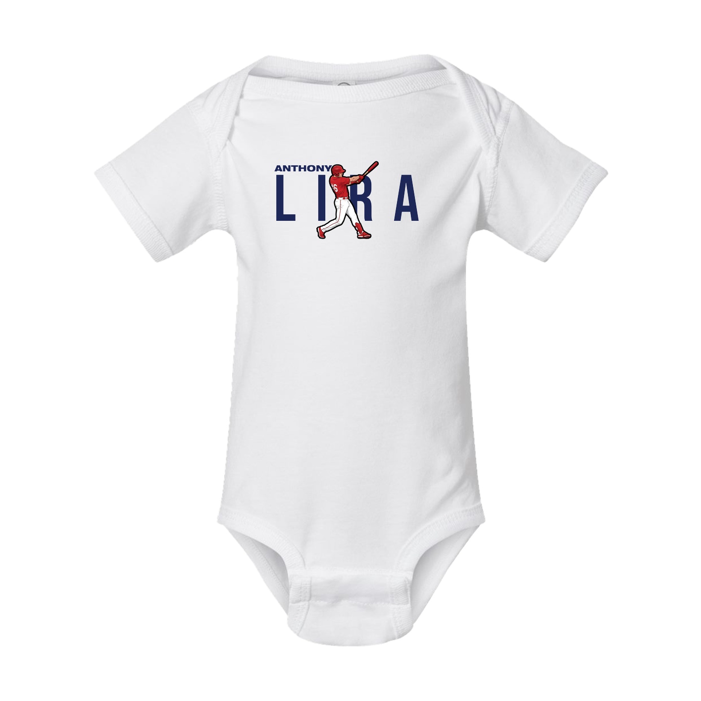 Baby Onesie — Player Name in White