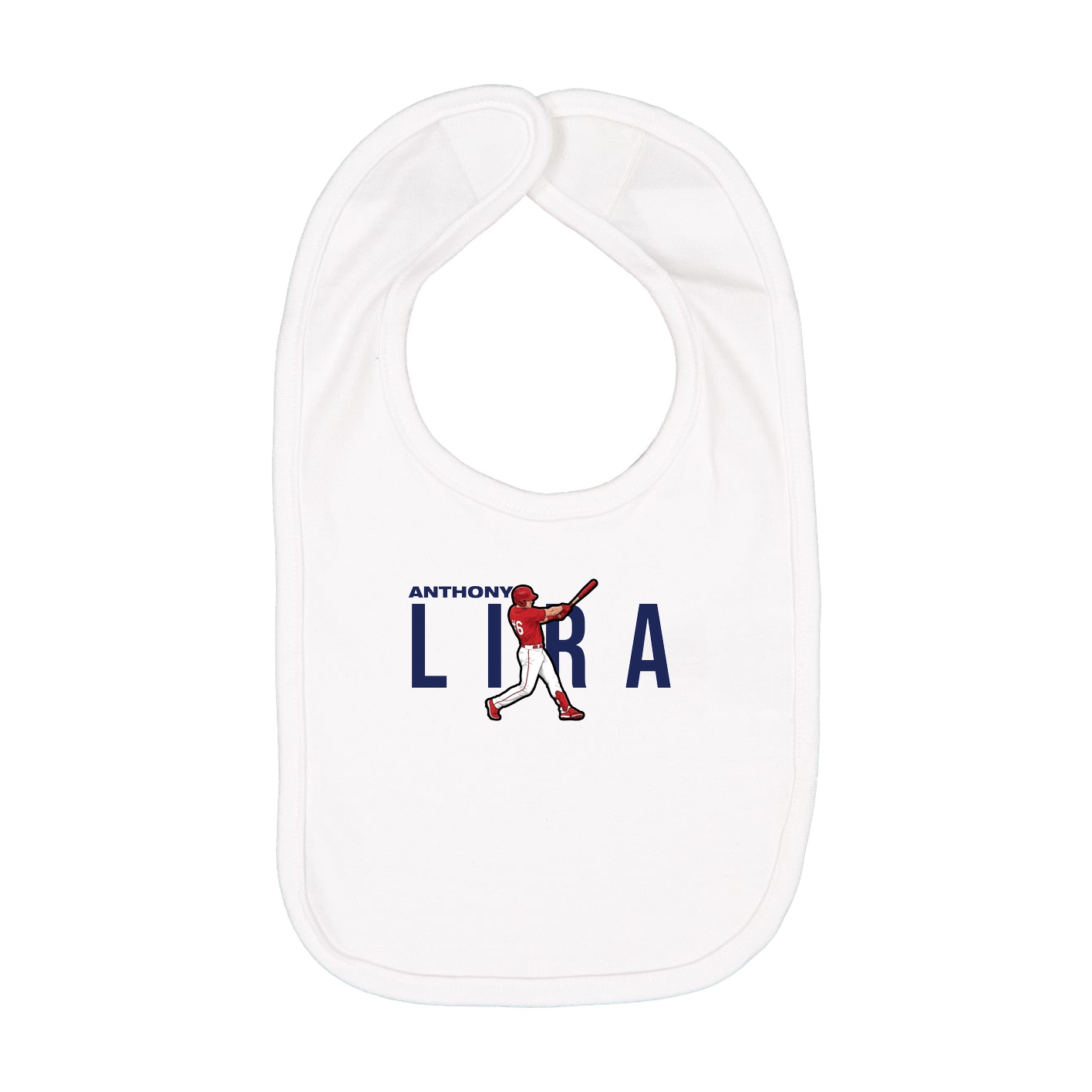 Infant Bib — Player Name in White