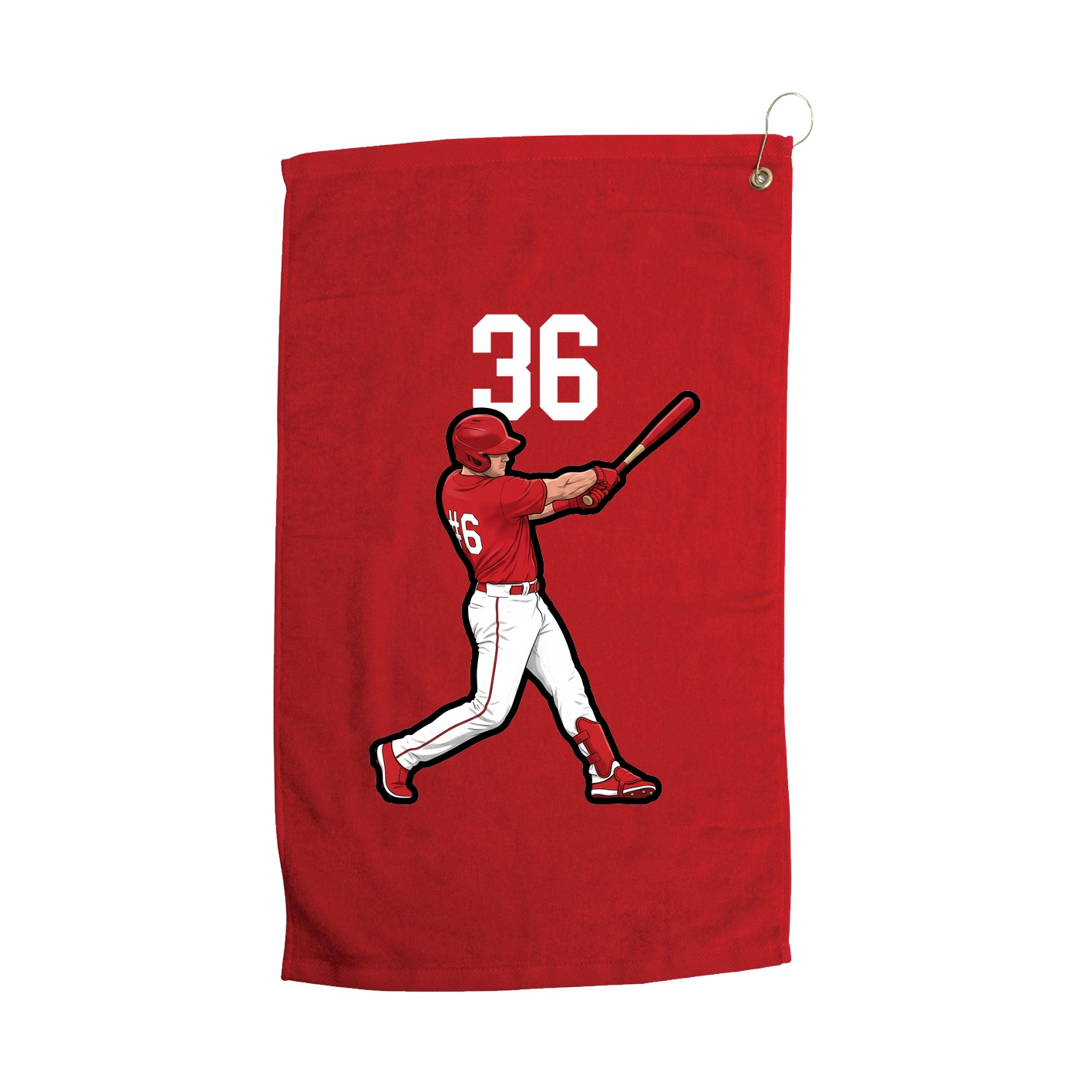 Golf Towel — Number Top in Red