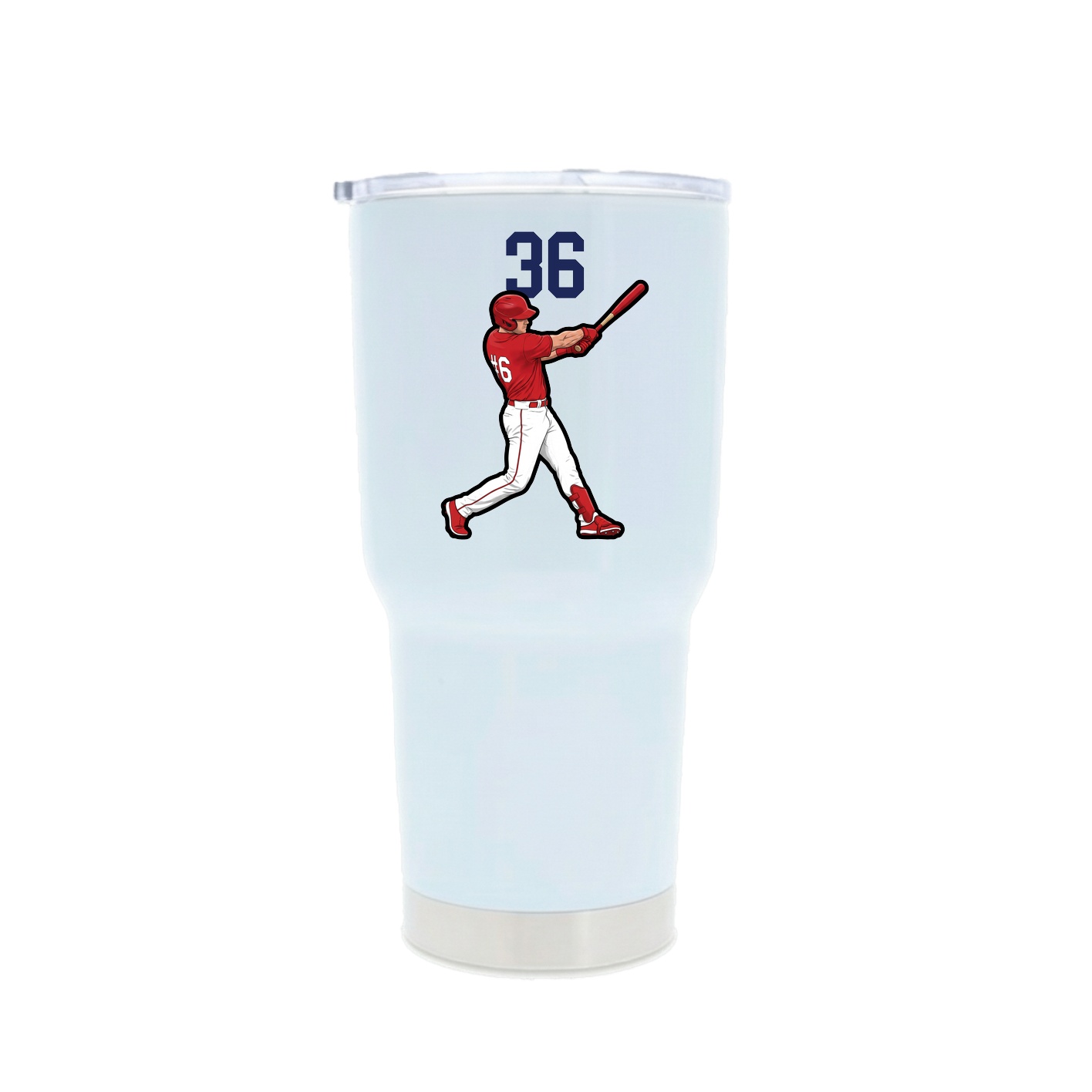 30oz Stainless Steel Tumbler — Number Top in White