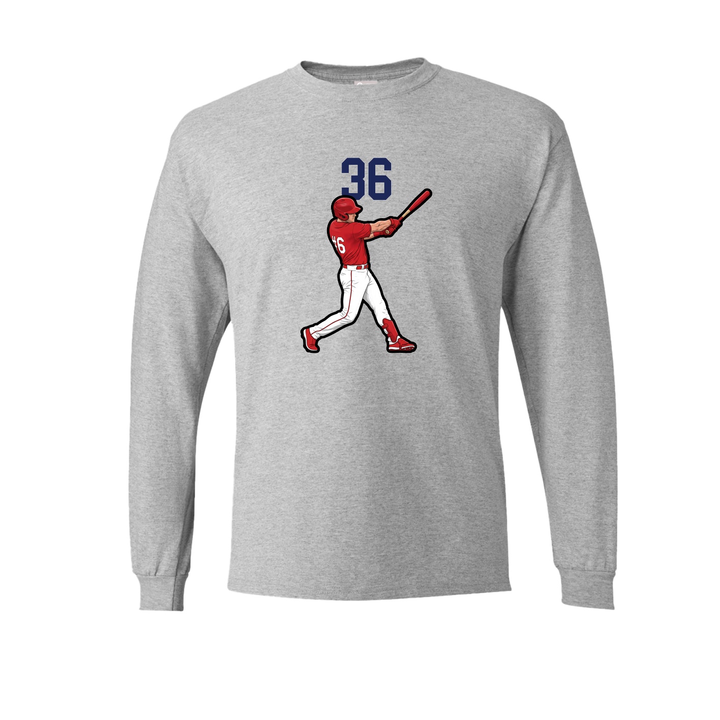 Long Sleeve Tee — Number Top in Grey