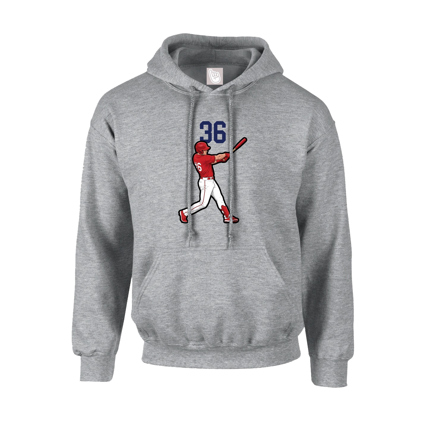Youth Hoodie — Number Top in Grey