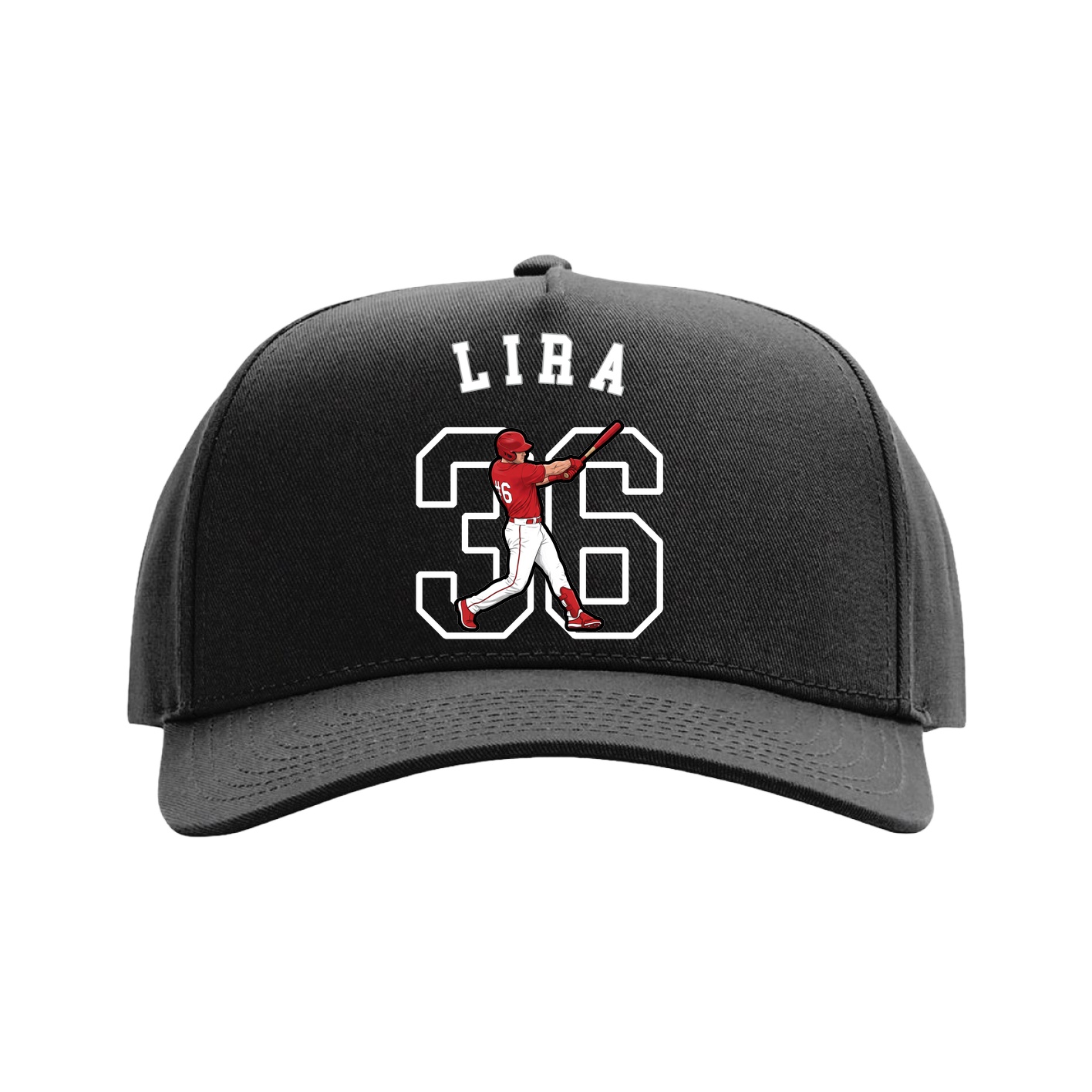 Full Fabric Five-Panel Champ Cap — Shirsey Arch in Black