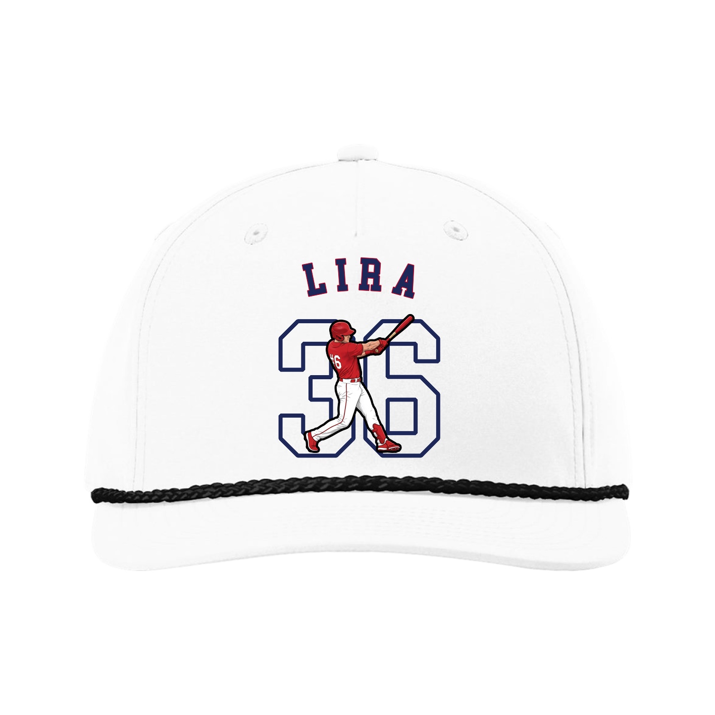 Five-Panel Classic Rope Cap — Shirsey Arch in White