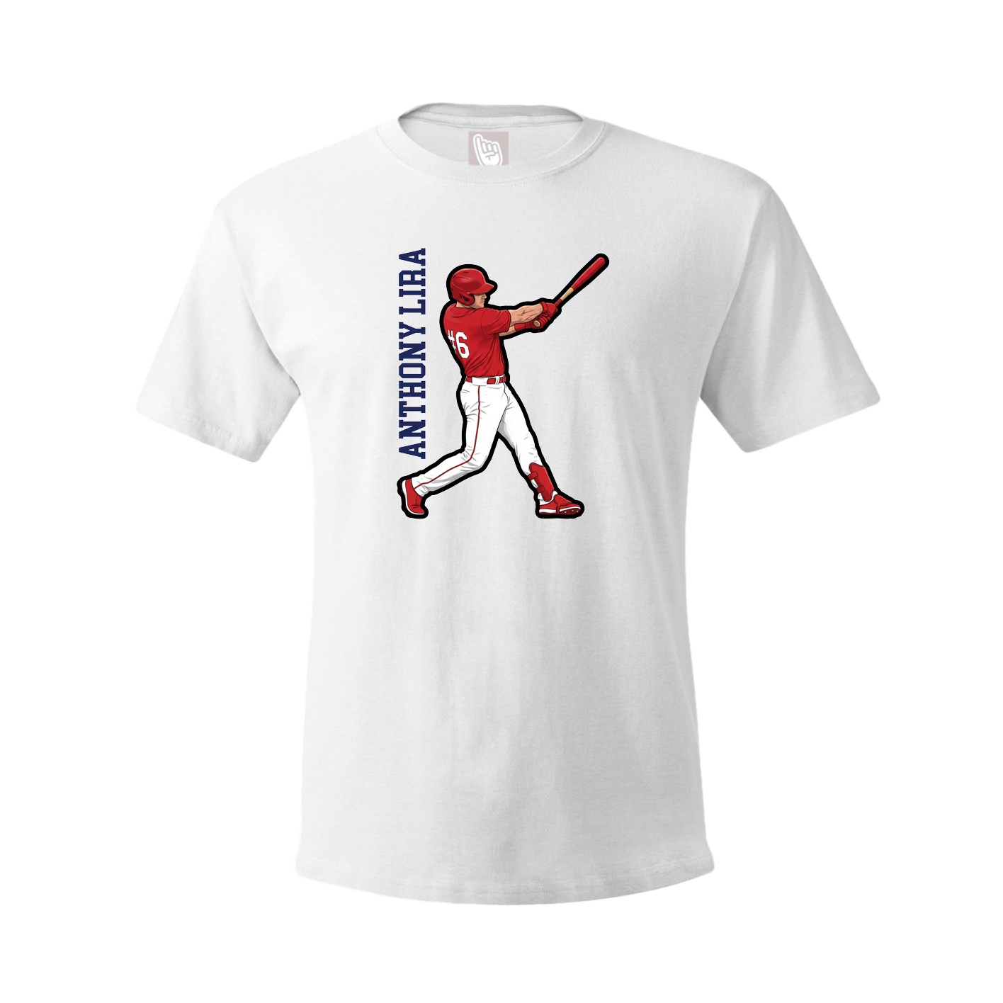 Tee — Name Vertical in White