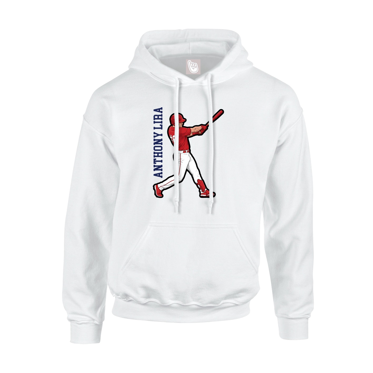 Youth Hoodie — Name Vertical in White