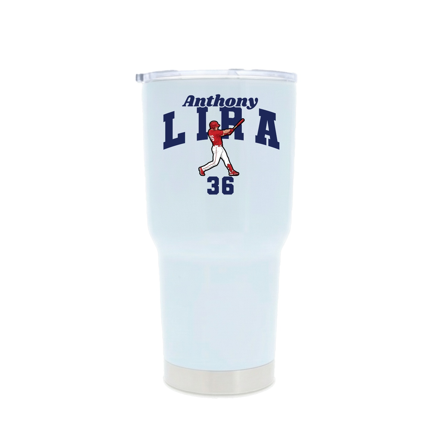 30oz Stainless Steel Tumbler — Signature Arch in White