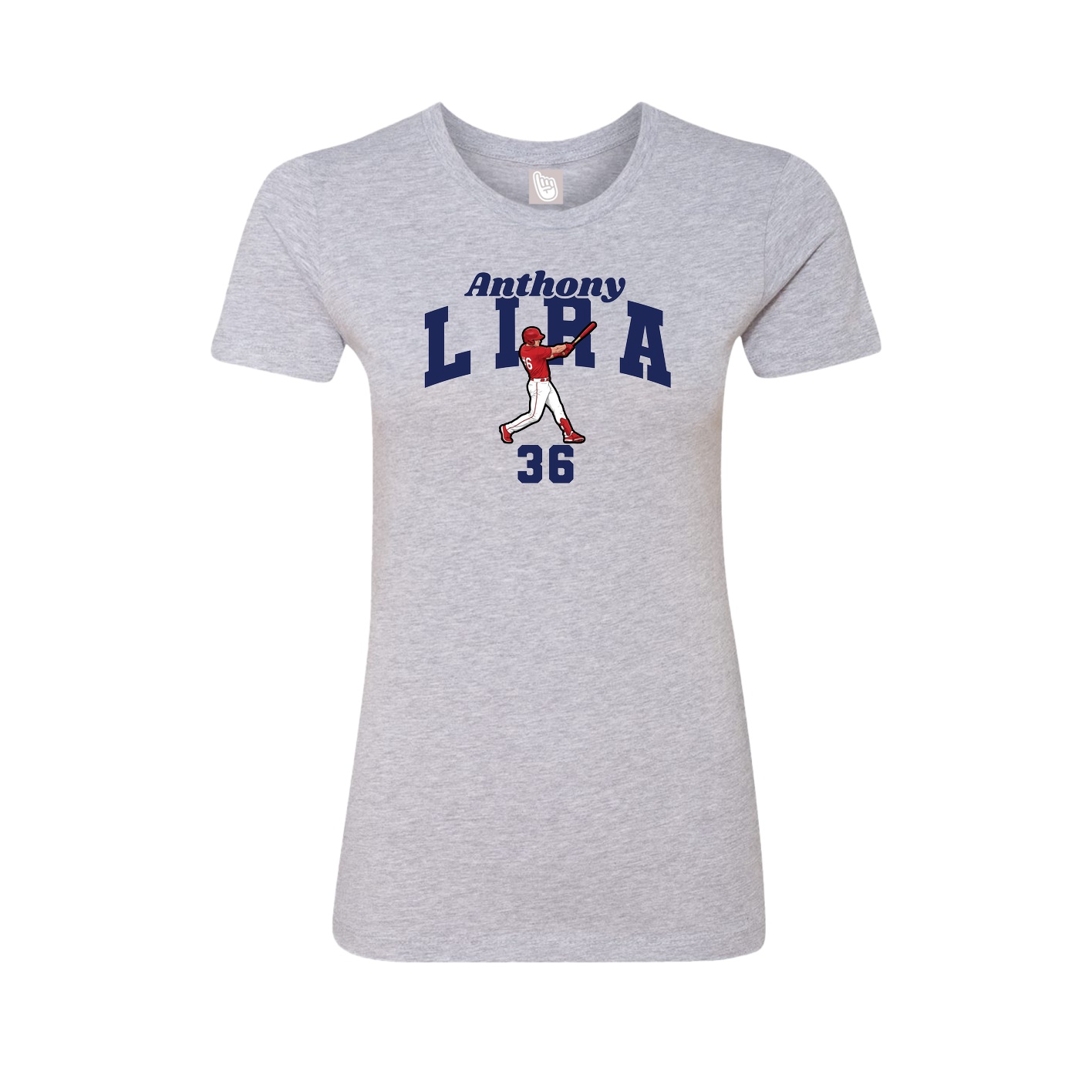 Fitted Women's Tee — Signature Arch in Grey