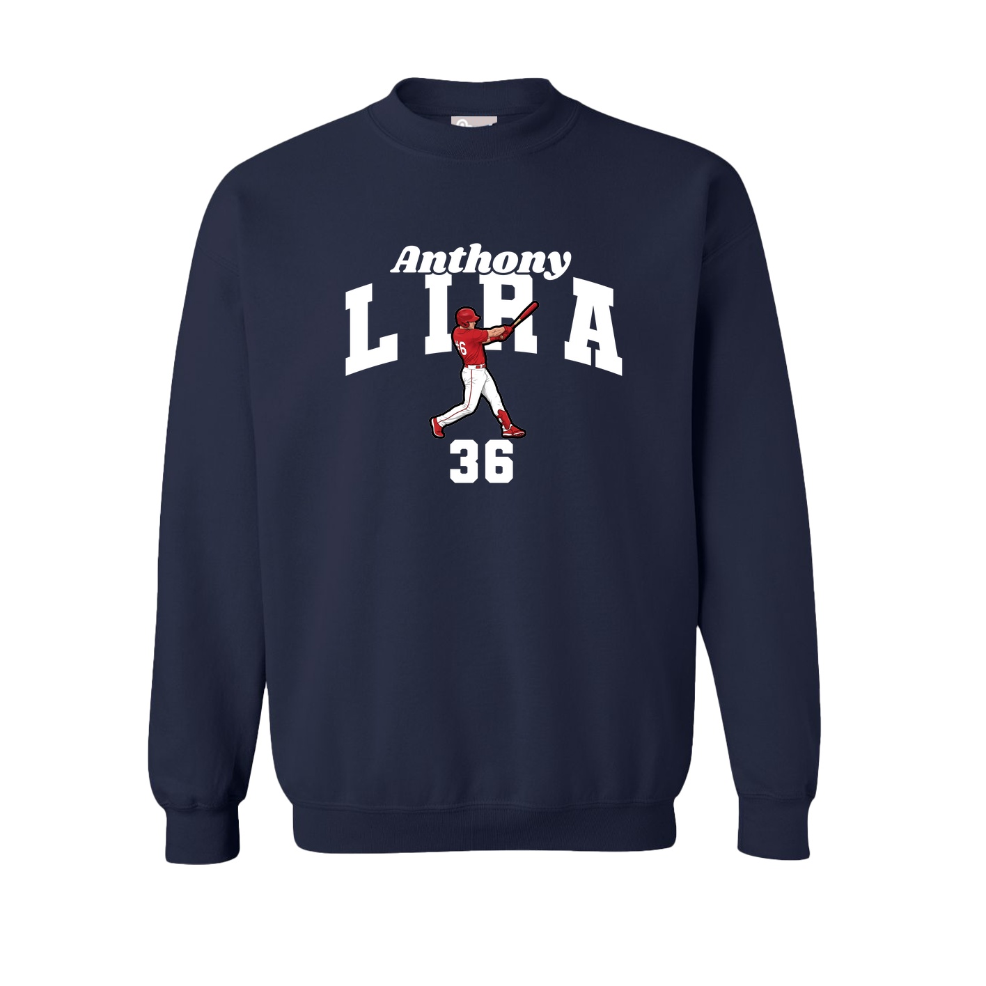 Fleece Crew — Signature Arch in Navy