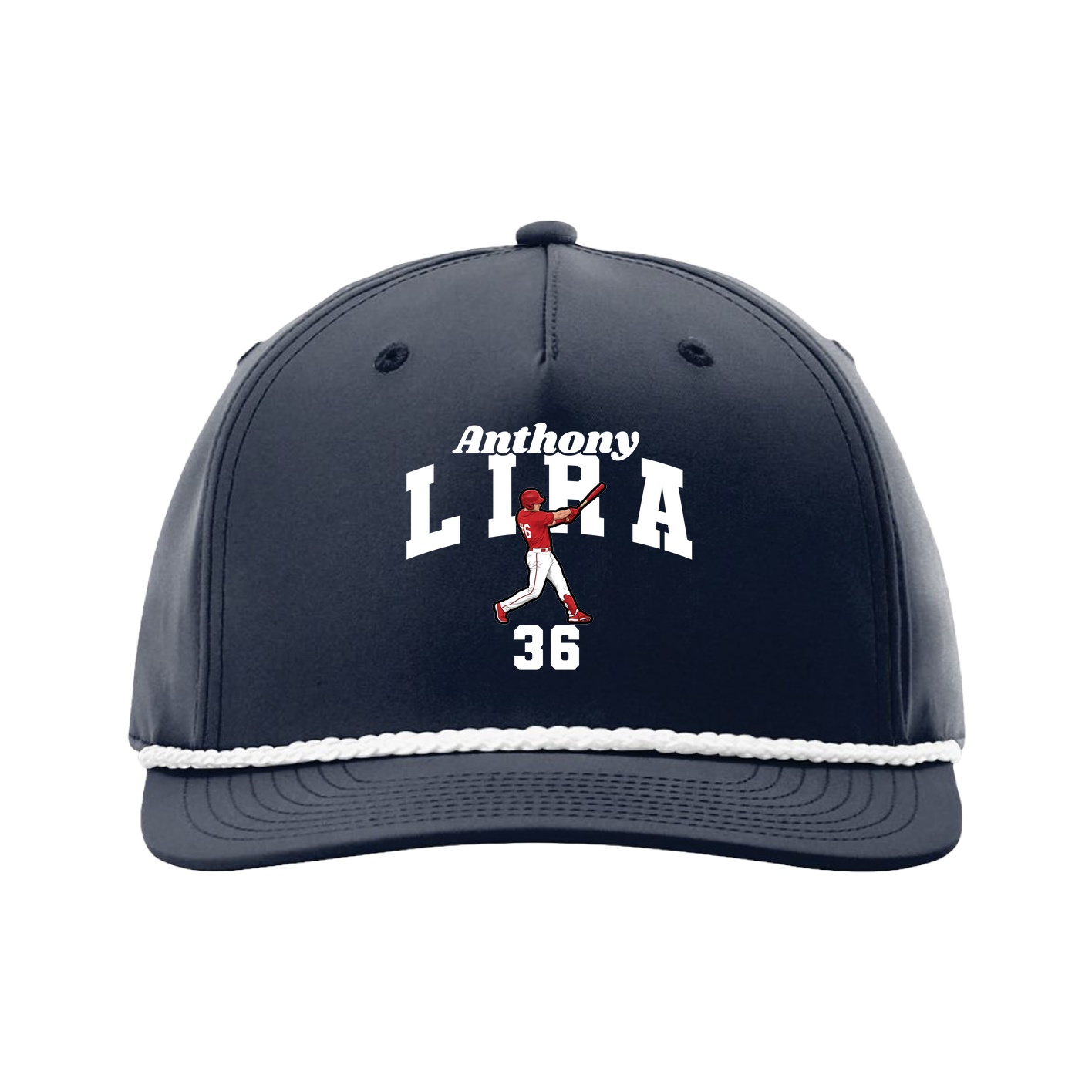 Five-Panel Classic Rope Cap — Signature Arch in Navy