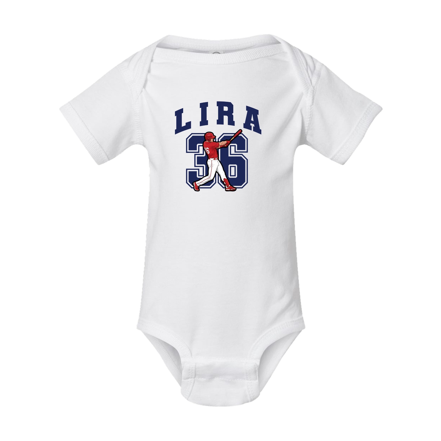 Baby Onesie — Number in White