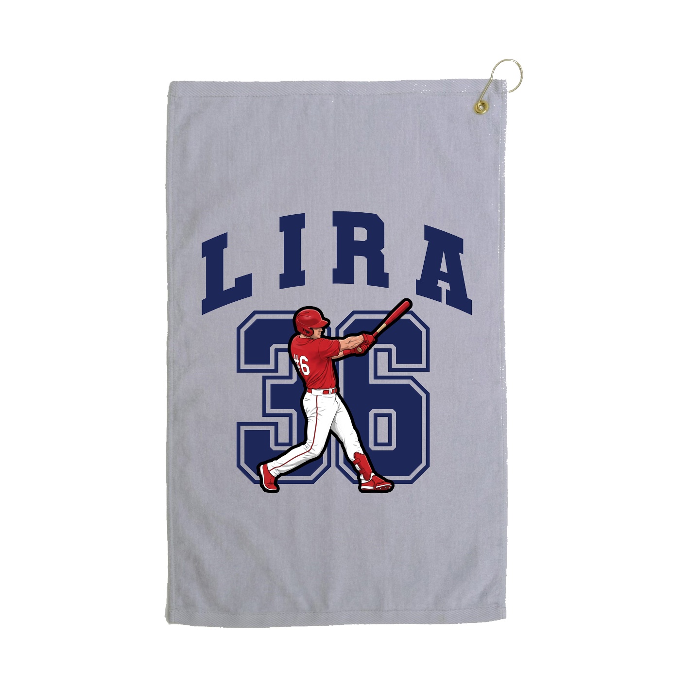 Golf Towel — Number in Grey