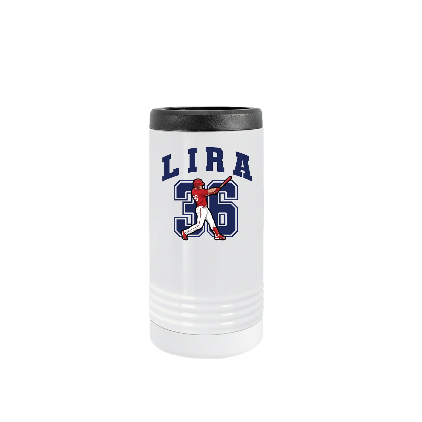 Slim Beverage Holder — Number in White
