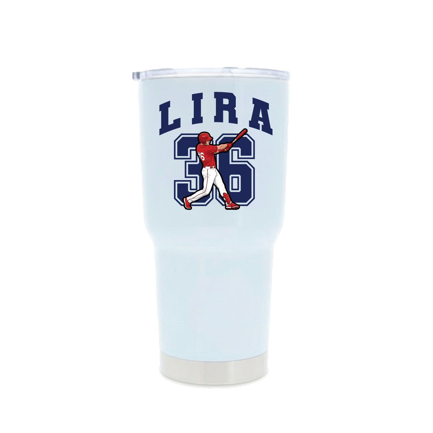 30oz Stainless Steel Tumbler — Number in White