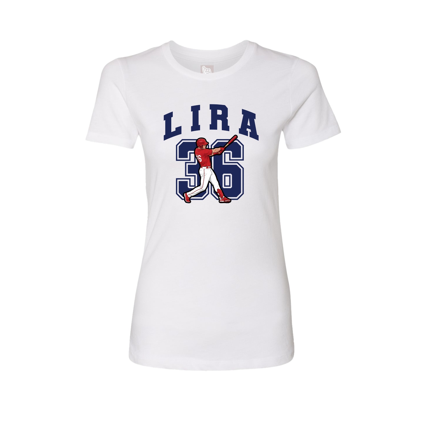 Fitted Women's Tee — Number in White