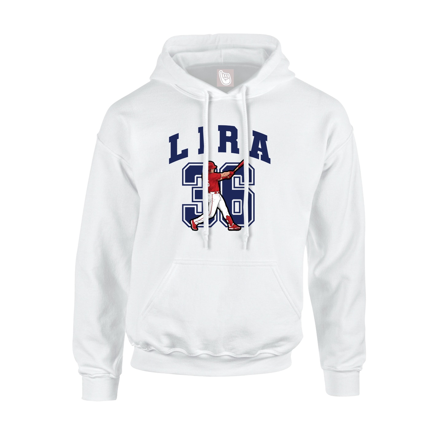 Hoodie — Number in White
