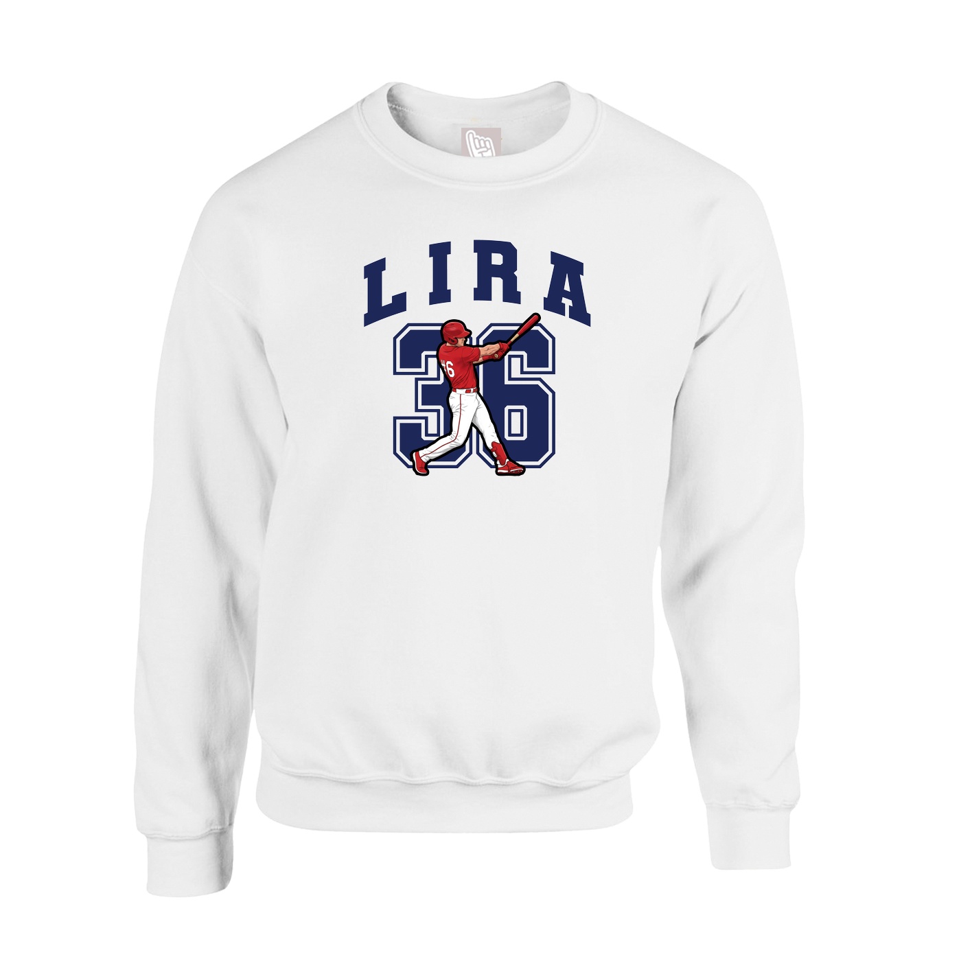 Fleece Crew — Number in White