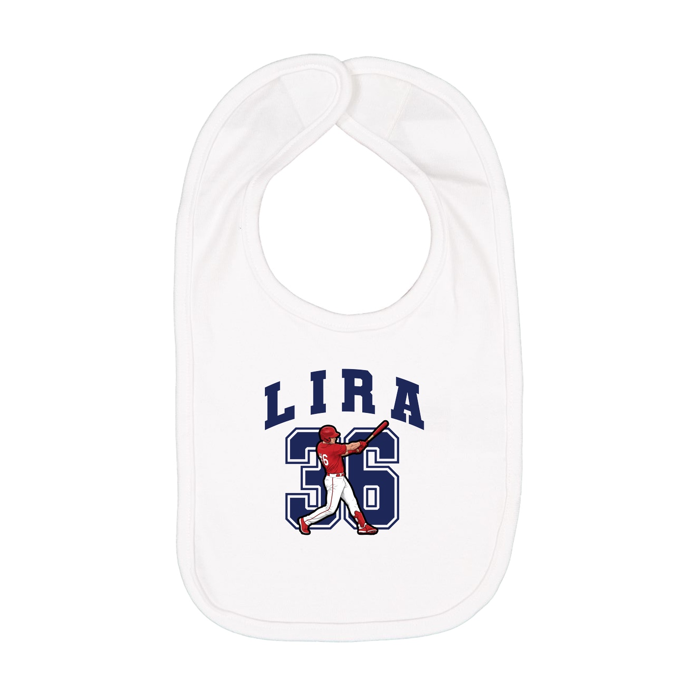Infant Bib — Number in White