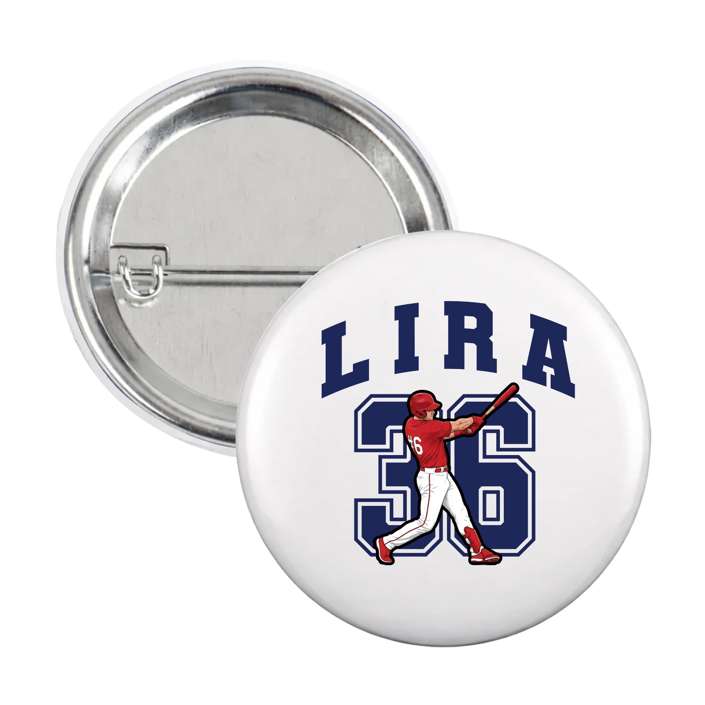 Game Day Button — Number in White